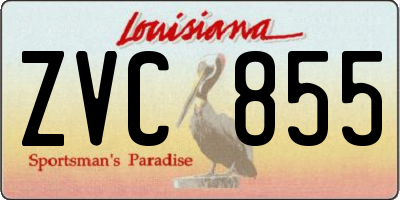 LA license plate ZVC855