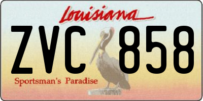 LA license plate ZVC858