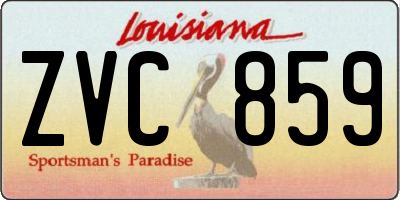 LA license plate ZVC859