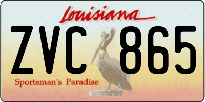 LA license plate ZVC865