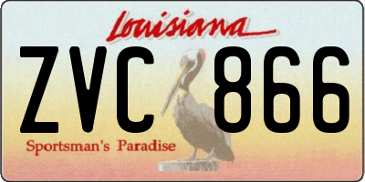 LA license plate ZVC866