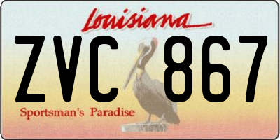 LA license plate ZVC867