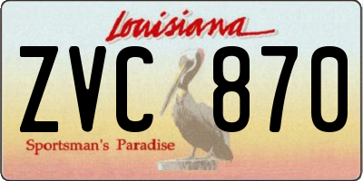 LA license plate ZVC870
