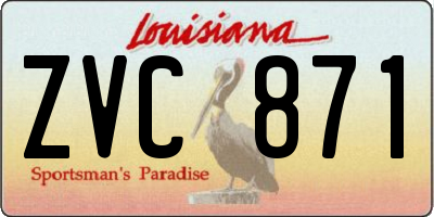 LA license plate ZVC871