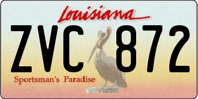 LA license plate ZVC872
