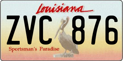 LA license plate ZVC876