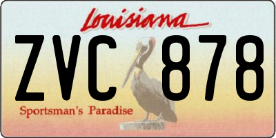 LA license plate ZVC878