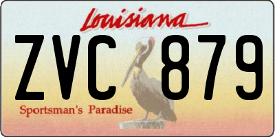 LA license plate ZVC879