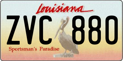 LA license plate ZVC880