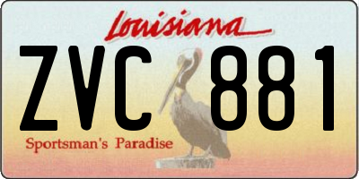 LA license plate ZVC881