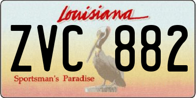 LA license plate ZVC882