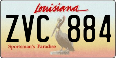 LA license plate ZVC884