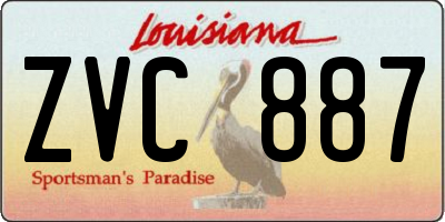 LA license plate ZVC887