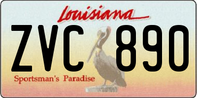 LA license plate ZVC890