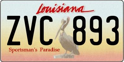 LA license plate ZVC893