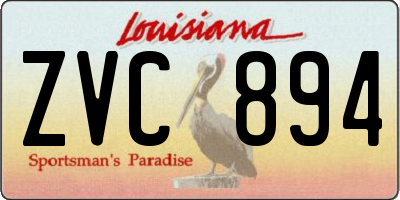 LA license plate ZVC894