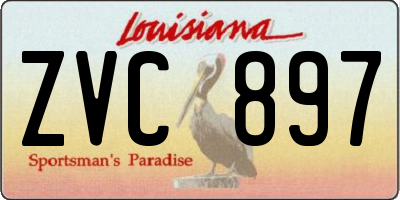 LA license plate ZVC897