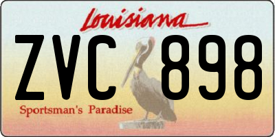 LA license plate ZVC898