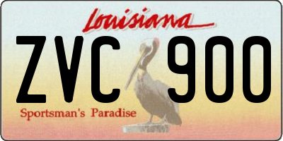 LA license plate ZVC900