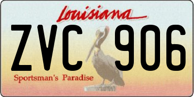 LA license plate ZVC906