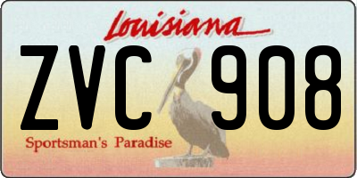 LA license plate ZVC908