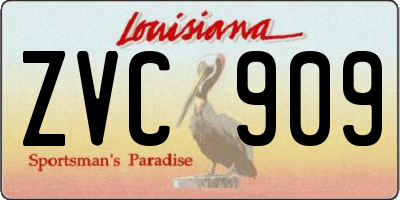 LA license plate ZVC909