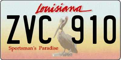 LA license plate ZVC910