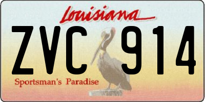 LA license plate ZVC914