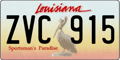 LA license plate ZVC915