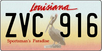 LA license plate ZVC916