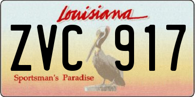 LA license plate ZVC917