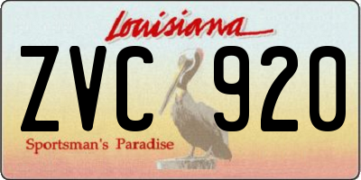 LA license plate ZVC920