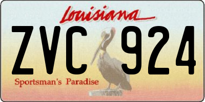 LA license plate ZVC924