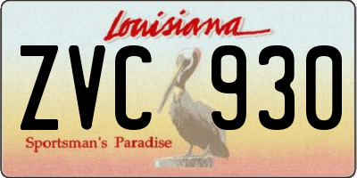 LA license plate ZVC930