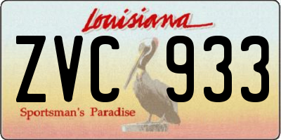 LA license plate ZVC933