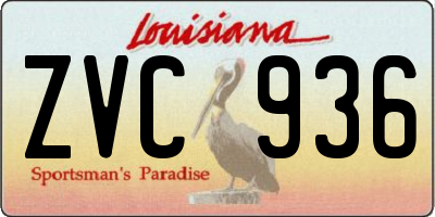 LA license plate ZVC936