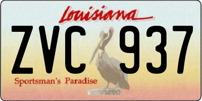 LA license plate ZVC937