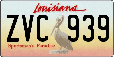 LA license plate ZVC939