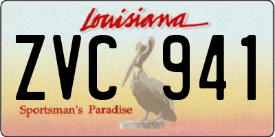 LA license plate ZVC941