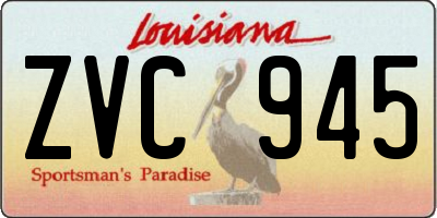 LA license plate ZVC945