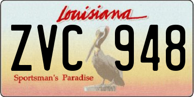 LA license plate ZVC948