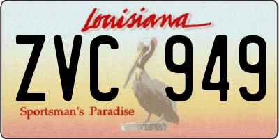 LA license plate ZVC949