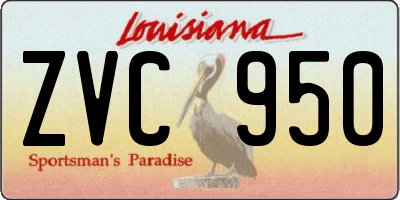 LA license plate ZVC950