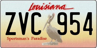 LA license plate ZVC954