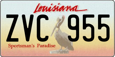 LA license plate ZVC955