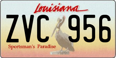 LA license plate ZVC956