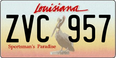 LA license plate ZVC957