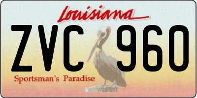 LA license plate ZVC960
