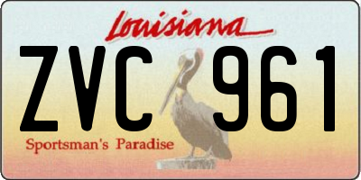 LA license plate ZVC961