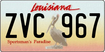 LA license plate ZVC967